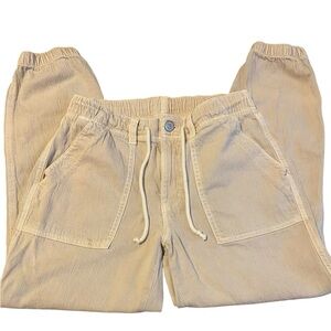 American Eagle Outfitters Tan Joggers Relaxed Fit Elastic Waistband